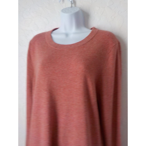 LOFT Wool Blend Pink Knit Tunic Sweater Lace Tie Cuffs Women size XL Round Neck - Picture 9 of 10